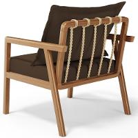 Kit 02 Poltronas Decorativa Para Sala De Estar Alícia B04 Suede Marrom - 5