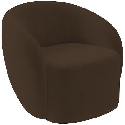 Poltrona Decorativa Gliese K01 Para Sala De Estar Veludo Marrom Lyam Decor