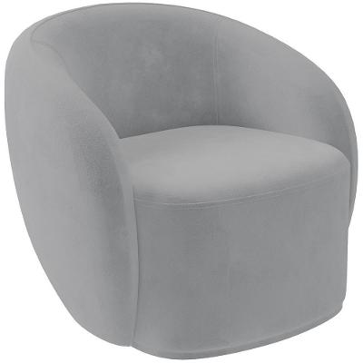 Poltrona Decorativa Living Gliese K01 Veludo Cinza Lyam Decor
