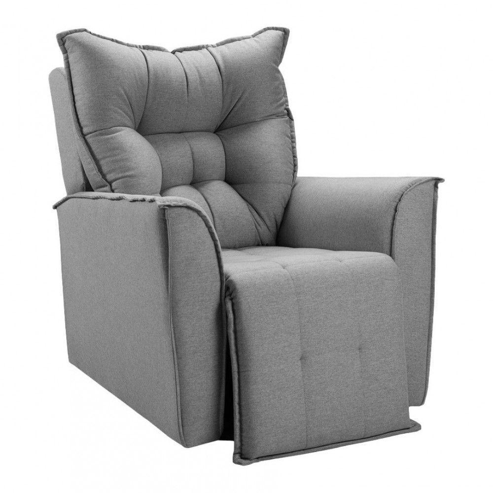 Poltrona Do Papai Reclinável King Linho Shop Das Cabeceiras Grafite - 1