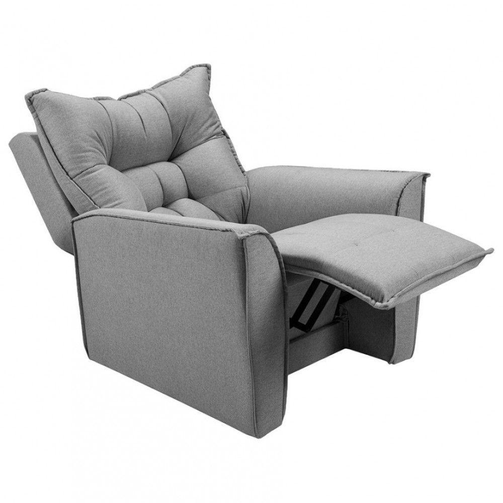 Poltrona Do Papai Reclinável King Linho Shop Das Cabeceiras Grafite - 6