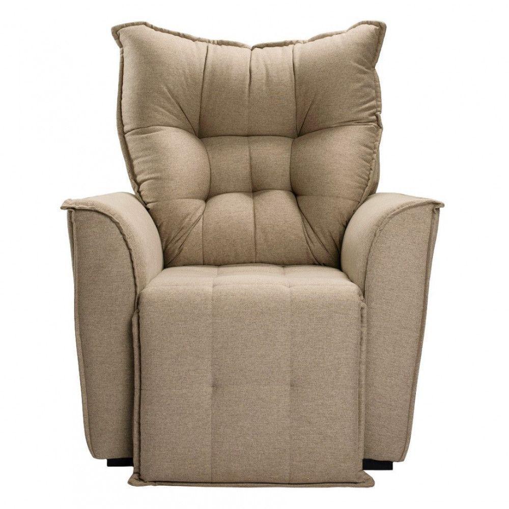 Poltrona Do Papai Reclinável King Linho Shop Das Cabeceiras Capuccino - 1