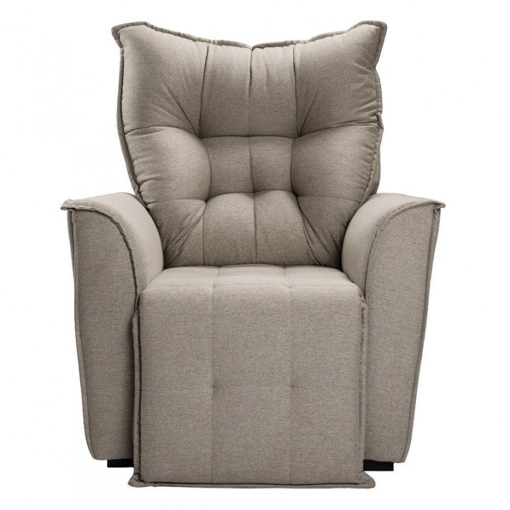 Poltrona Do Papai Reclinável King Linho Shop Das Cabeceiras Carvalho - 1