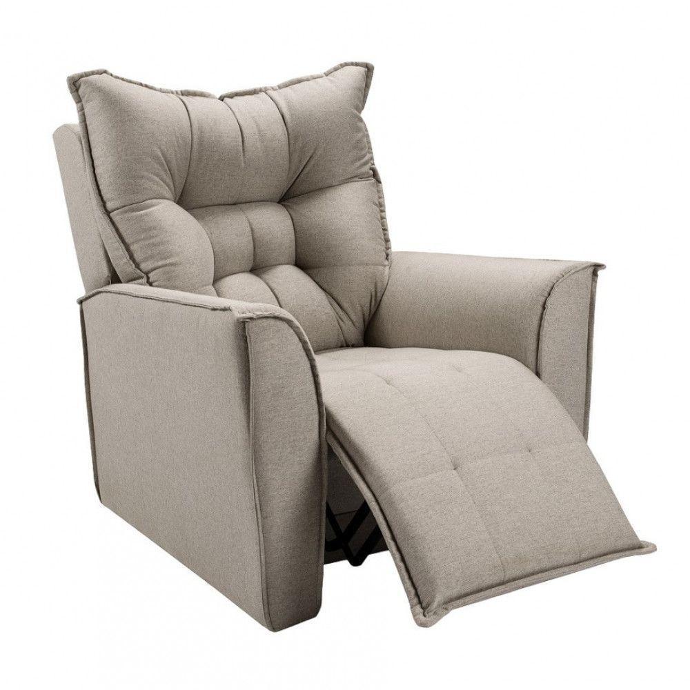 Poltrona Do Papai Reclinável King Linho Shop Das Cabeceiras Carvalho - 2