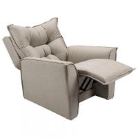 Poltrona Do Papai Reclinável King Linho Shop Das Cabeceiras Carvalho - 5