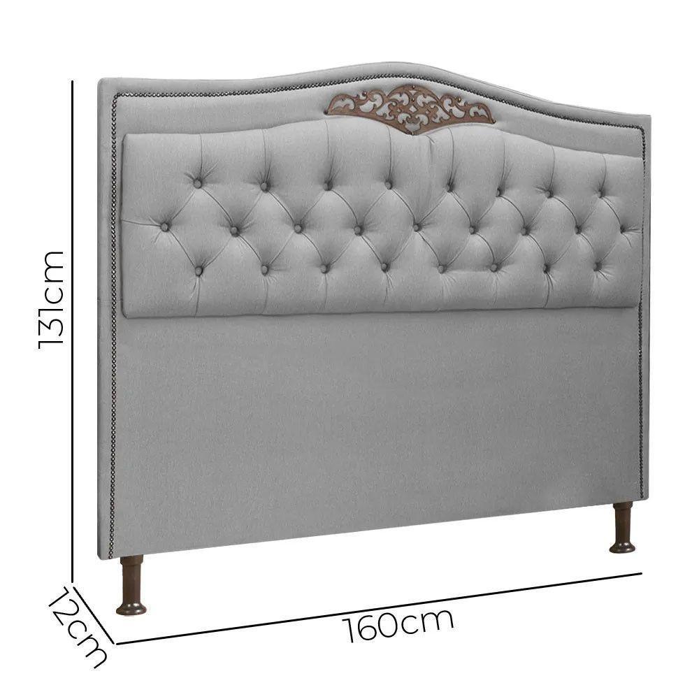 Cabeceira E Calçadeira Holanda 160cm Shop Das Cabeceiras Grafite - 5