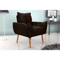 Poltrona Decorativa Tóquio 1 Lugar Suede Marrom Matrix - 3