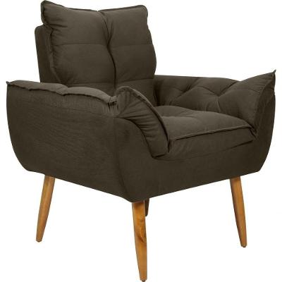 Poltrona Decorativa Tóquio 1 Lugar Suede Capuccino Marrom Matrix