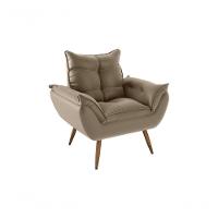 Poltrona Decorativa Tóquio 1 Lugar Veludo Turkey Capuccino Matrix - 1