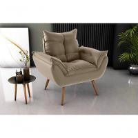 Poltrona Decorativa Tóquio 1 Lugar Veludo Turkey Capuccino Matrix - 3