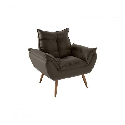 Poltrona Decorativa Tóquio 1 Lugar Veludo Turkey Marrom Matrix