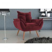 Poltrona Decorativa Tóquio 1 Lugar Veludo Vinho Matrix - 3