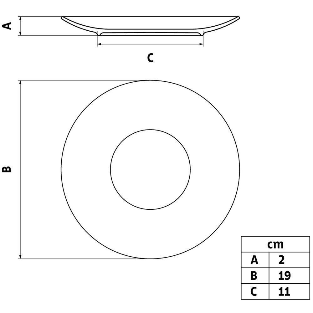 Prato De Sobremesa Porcelana Leonora 19cm 1 Unidade - Tramontina 96010/206 - 2