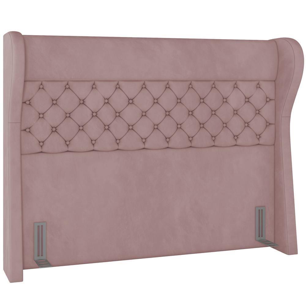 Cabeceira Cama Box King 195 Cm P05 Madrid Veludo Rosê - Lyam Decor - 1