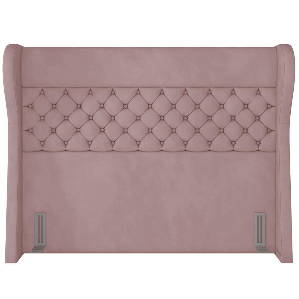 Cabeceira Cama Box King 195 Cm P05 Madrid Veludo Rosê - Lyam Decor - 4