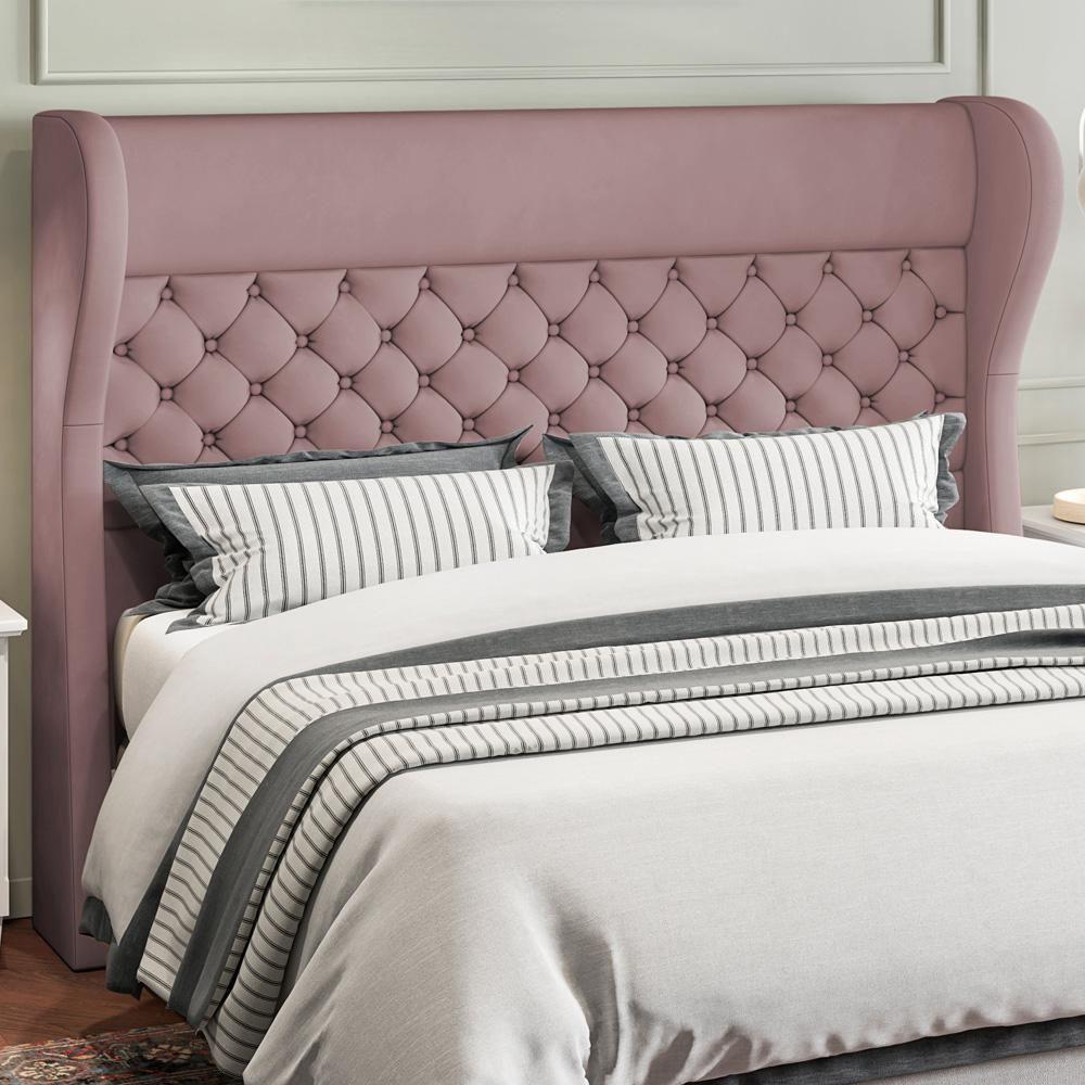 Cabeceira Cama Box King 195 Cm P05 Madrid Veludo Rosê - Lyam Decor - 5