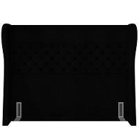 Kit Cabeceira Cama Box Casal 140 Cm Madrid Com Puff Recamier Santorini Bouclê Preto - Lyam Decor