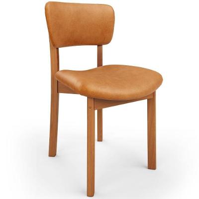 Cadeira Para Sala De Jantar Cozinha Living Estofada Dara L02 Couríssimo Whisky - Lyam Decor