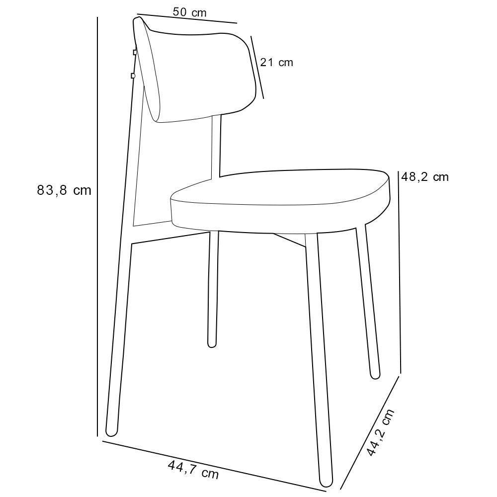 Cadeira Estofada Para Sala De Jantar Astrid Branco C01 Linho Areia Courino Café - Lyam Decor - 3