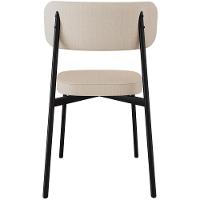 Kit 08 Cadeiras Estofada Para Sala De Jantar Astrid Preto C01 Linho Areia Courino Whisky - Lyam Decor - 5