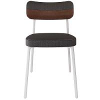 Cadeira Estofada Para Sala De Jantar Astrid Branco C01 Linho Preto Courino Whisky - Lyam Decor - 5