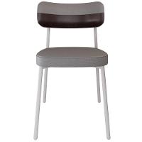 Kit 04 Cadeiras Estofada Para Sala De Jantar Astrid Branco C01 Linho Cinza Courino Café - Lyam Decor - 2