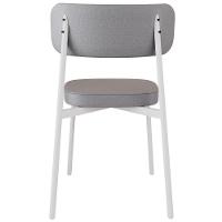 Kit 04 Cadeiras Estofada Para Sala De Jantar Astrid Branco C01 Linho Cinza Courino Café - Lyam Decor