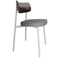 Kit 04 Cadeiras Estofada Para Sala De Jantar Astrid Branco C01 Linho Cinza Courino Café - Lyam Decor - 5