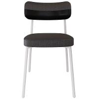 Kit 04 Cadeiras Estofada Para Sala De Jantar Astrid Branco C01 Linho Preto Courino Preto - Lyam Decor - 2