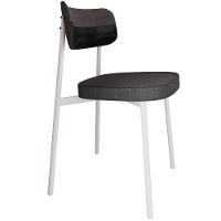 Kit 04 Cadeiras Estofada Para Sala De Jantar Astrid Branco C01 Linho Preto Courino Preto - Lyam Decor - 5