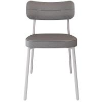 Kit 04 Cadeiras Estofada Para Sala De Jantar Astrid Branco C01 Linho Cinza - Lyam Decor - 2