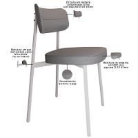 Kit 04 Cadeiras Estofada Para Sala De Jantar Astrid Branco C01 Linho Cinza - Lyam Decor - 3