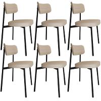 Kit 06 Cadeiras Estofada Para Sala De Jantar Astrid Preto C01 Linho Areia - Lyam Decor - 1