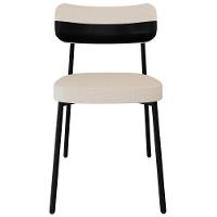 Kit 06 Cadeiras Estofada Para Sala De Jantar Astrid Preto C01 Linho Palha Courino Preto - Lyam Decor - 2