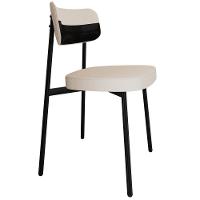 Kit 06 Cadeiras Estofada Para Sala De Jantar Astrid Preto C01 Linho Palha Courino Preto - Lyam Decor - 5