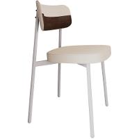 Kit 08 Cadeiras Estofada Para Sala De Jantar Astrid Branco C01 Linho Palha Courino Whisky - Lyam Decor - 5