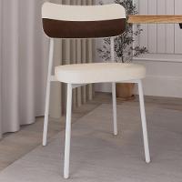 Kit 08 Cadeiras Estofada Para Sala De Jantar Astrid Branco C01 Linho Palha Courino Whisky - Lyam Decor - 6