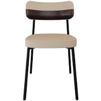 Kit 08 Cadeiras Estofada Para Sala De Jantar Astrid Preto C01 Linho Areia Courino Café - Lyam Decor - 2