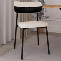 Kit 08 Cadeiras Estofada Para Sala De Jantar Astrid Preto C01 Linho Palha Courino Preto - Lyam Decor - 6