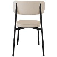 Kit 02 Cadeiras Estofada Para Sala De Jantar Astrid Preto C01 Linho Areia - Lyam Decor