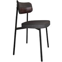 Kit 02 Cadeiras Estofada Para Sala De Jantar Astrid Preto C01 Linho Preto Courino Café - Lyam Decor - 5