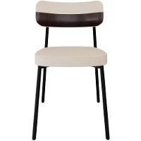 Kit 04 Cadeiras Estofada Para Sala De Jantar Astrid Preto C01 Linho Palha Courino Café - Lyam Decor - 2