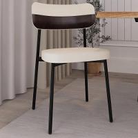 Kit 04 Cadeiras Estofada Para Sala De Jantar Astrid Preto C01 Linho Palha Courino Café - Lyam Decor - 6