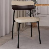 Kit 04 Cadeiras Estofada Para Sala De Jantar Astrid Preto C01 Linho Areia Courino Café - Lyam Decor - 6