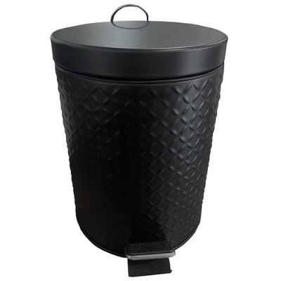 Lixeira Com Pedal E Amortecedor E Balde Removível Preto 5 Litros - Mundiart Bb0011