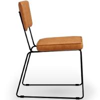 Kit 04 Cadeiras Decorativa Estofada Para Sala Base Em Aço Allana L02 Couríssimo Canela - Lyam Decor - 2