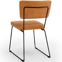 Kit 04 Cadeiras Decorativa Estofada Para Sala Base Em Aço Allana L02 Couríssimo Canela - Lyam Decor