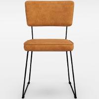 Kit 04 Cadeiras Decorativa Estofada Para Sala Base Em Aço Allana L02 Couríssimo Canela - Lyam Decor - 5