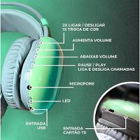 Fone De Ouvido Sem Fio Bluetooth V5.3 Com Led Verde - 5