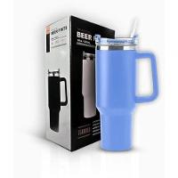 Copo Térmico Grande 1200 Ml Canudo Parede Dupla Azul Claro - 1